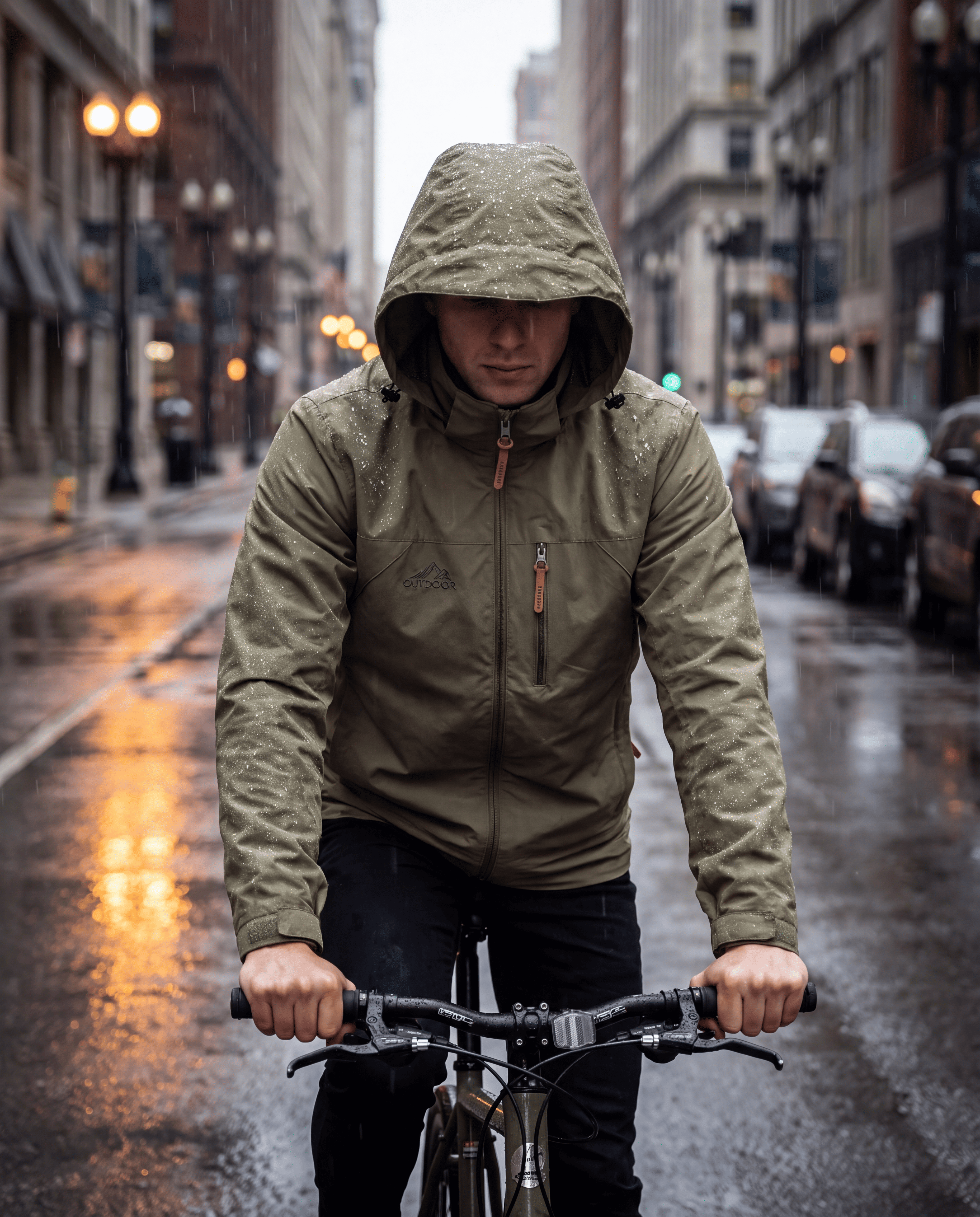 HatBike Shelter jas in de regen
